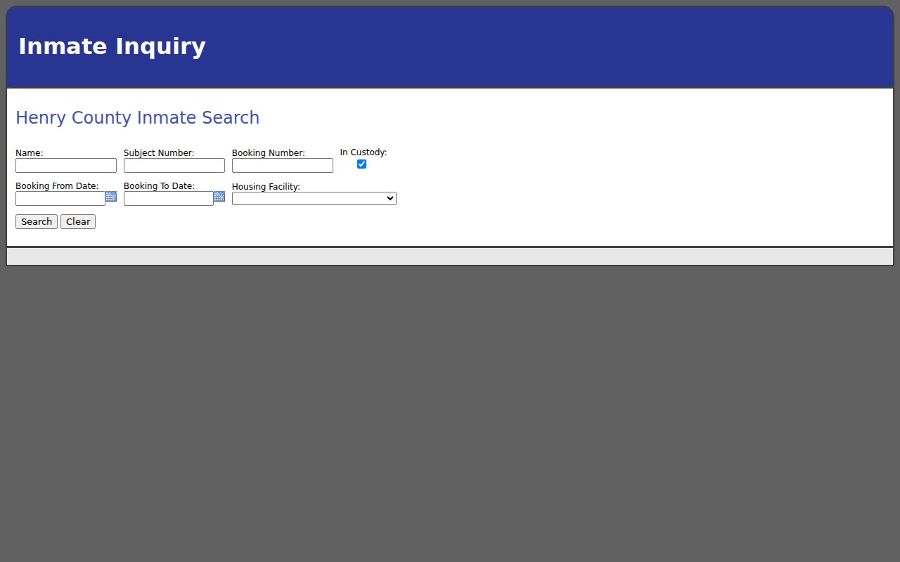 Henry County arrest records live booking search
