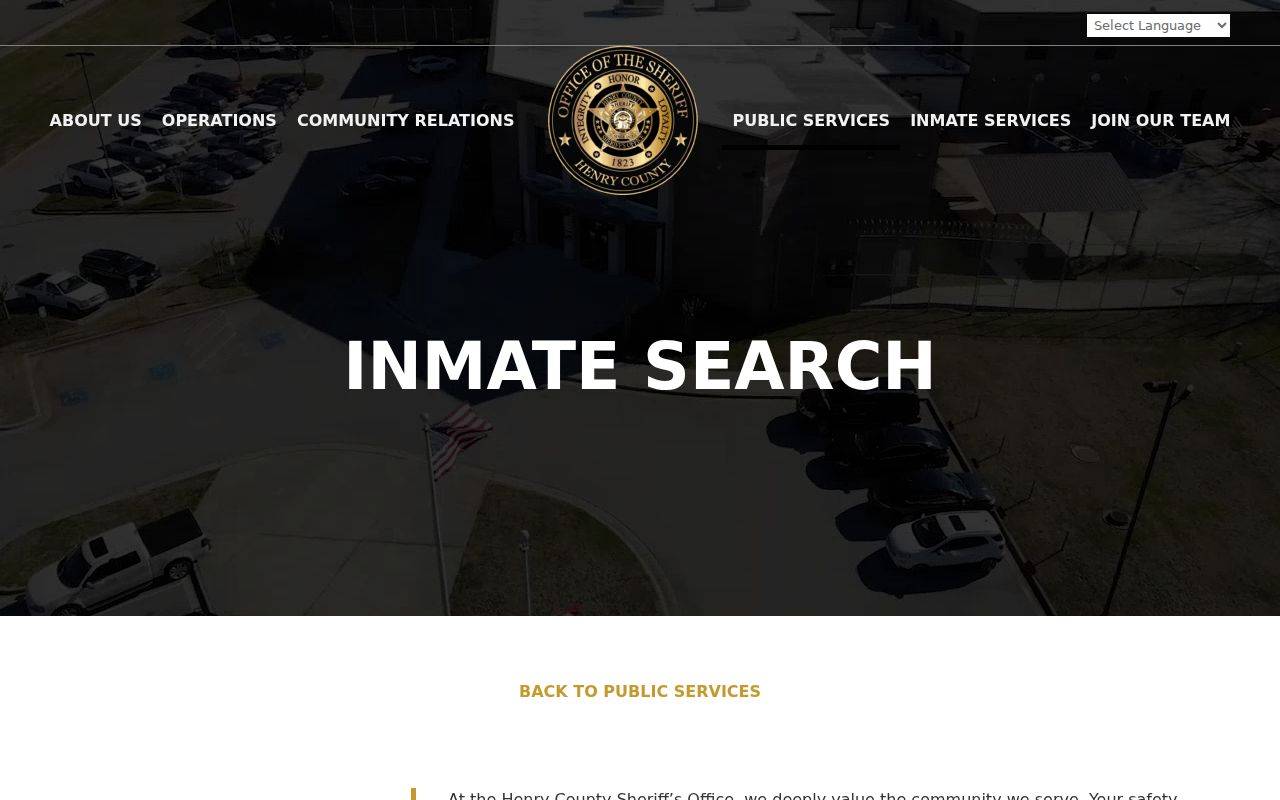 Henry County arrest search inmate inquiry instructions