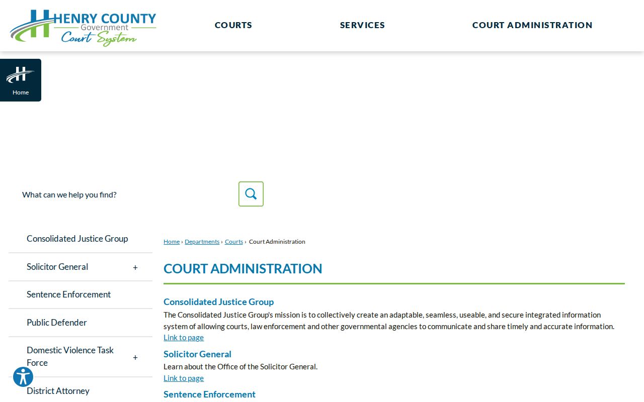 Henry County criminal court case administration