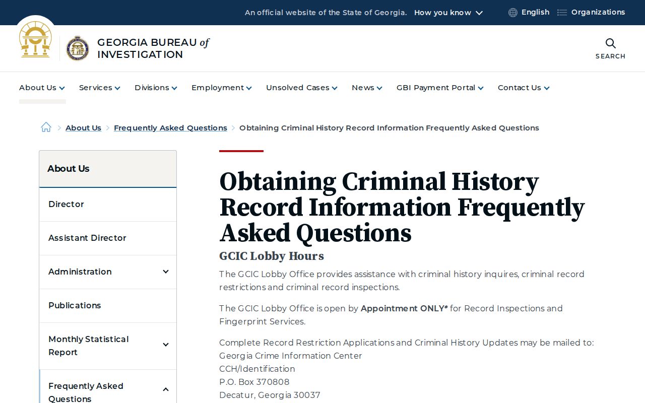 Henry County criminal history GBI guidance