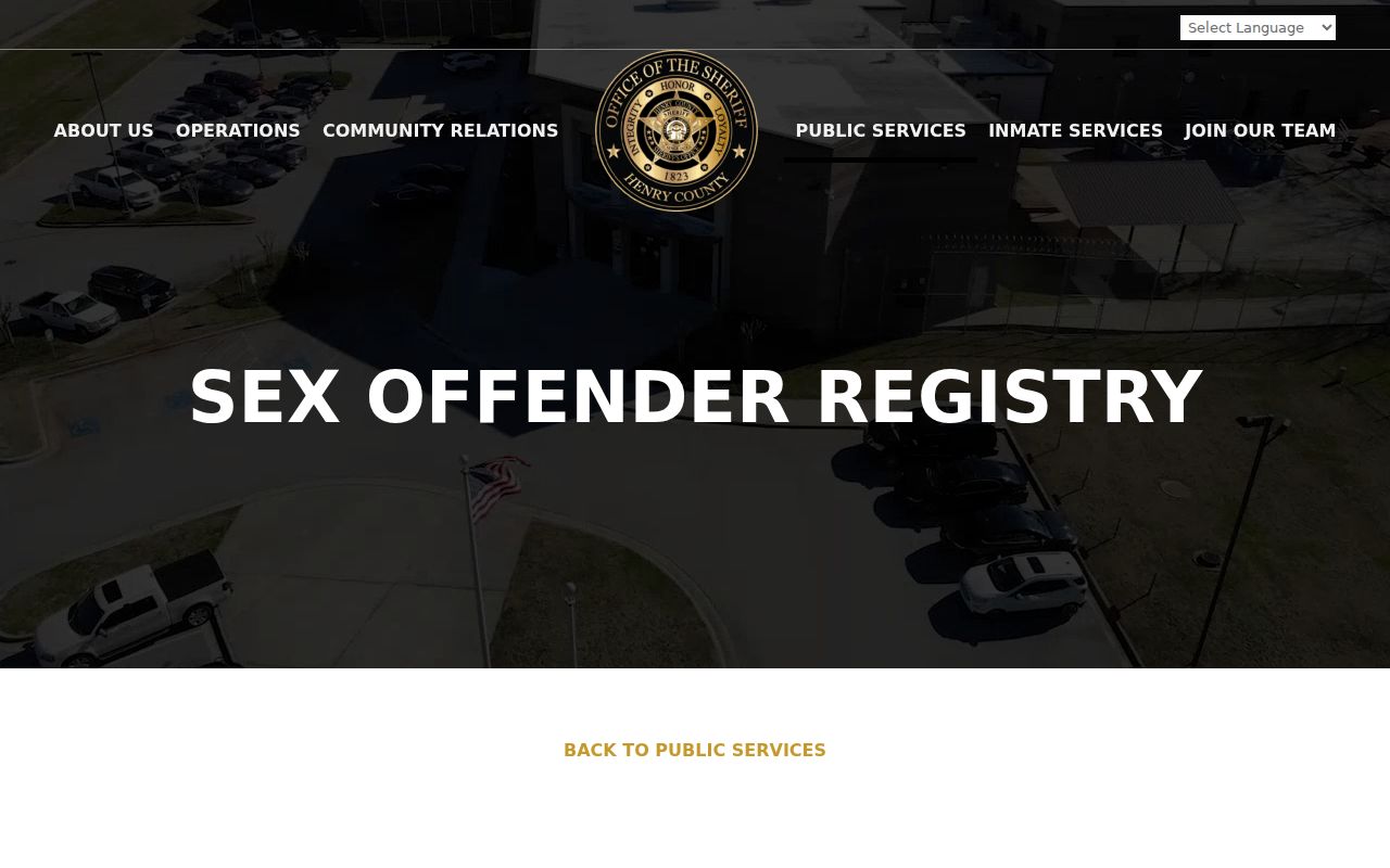 Henry County sex offender registry unit information